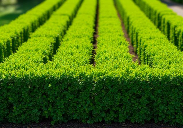 Perfectly squared hedges and manicured shrubs