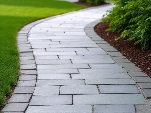 Spotlessly clean pathway after landscaping service